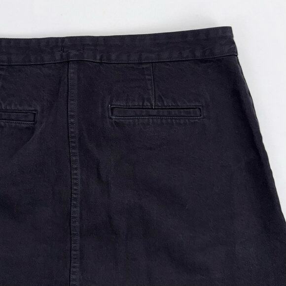 J Crew Women's Button Front Denim Skirt Size 8 Black High Rise Preppy - Picture 8 of 13